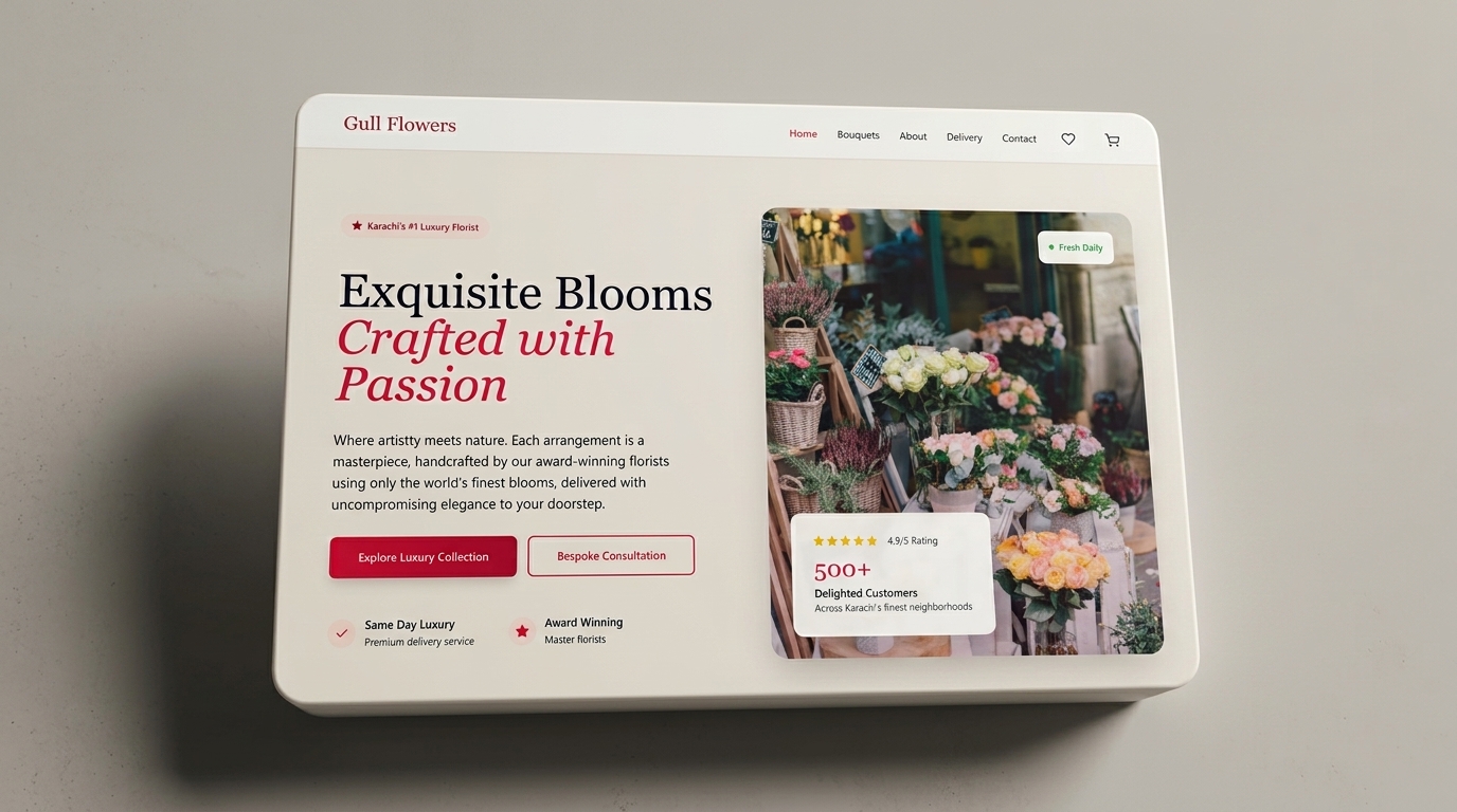 Gull Flowers — Luxury Local Florist Concept Site Case Study Showcase